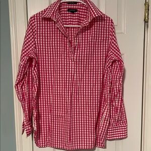 Pink Gingham Button-Up Shirt Lands’ End